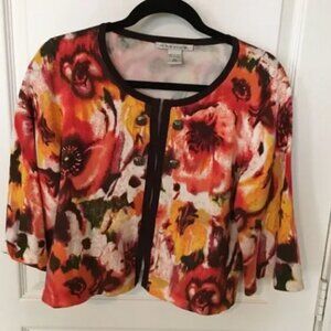 Peter Nygard Brown Printed Cardigan
